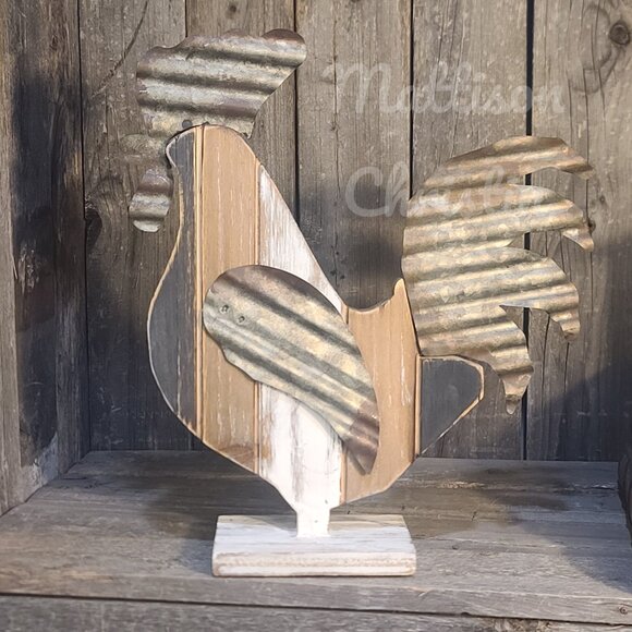 Wooden Reclaimed Rooster Decor - Picture 2 of 9